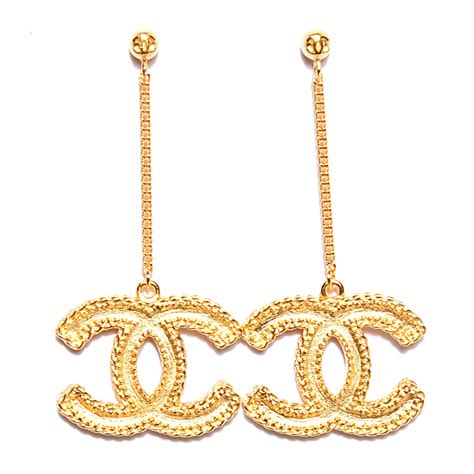 chanel drop chain earrings|chanel drop earrings price.